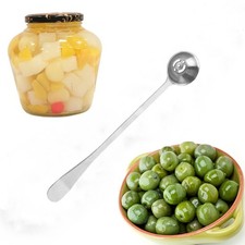 Olive Strainer Spoon Stainless Steel Jam Slotted Spoon Long Handle Pickle Spoon
