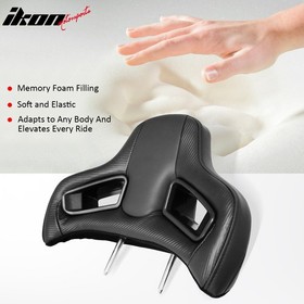 Pair Seat Headrest CFL BK PU Rod Dia 14mm Space 140mm For Civic/BMW 3 Serise