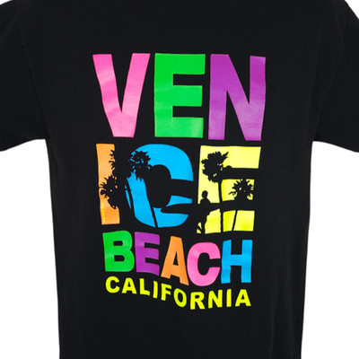 Venice Beach T Shirt Mens Size Medium Black California Surfing