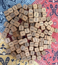 121 Wood Word Cubes from Scabble Sentence Cube Game