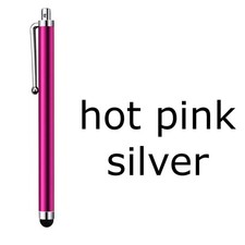 Capacitive Mini Stylus Pink and Silver Metal Touch Screen Pen iPhone Kindle