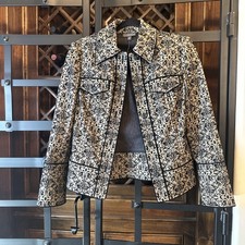 Vintage Classiques Entier Jacket Structured Velvet Floral Scroll Blazer 2P