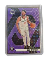2024-25 Panini Mosaic #30 Ben Simmons Purple Fluorescent Mosaic #/249
