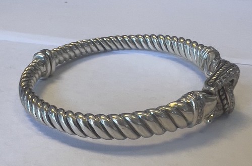 Scott Kay Sterlingsilber 925 Reiter CZ Scharnier Armreif Armband Größe 6 3/4" - Bild 2 von 16