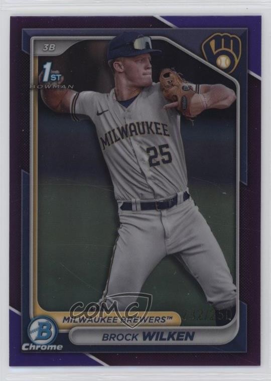 2024 Bowman Chrome Prospects Purple Refractor /250 Brock Wilken #BCP-86 0nr3