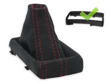 SCHALTMANSCHETTE FUR AUDI A6 C6 DSG SCHALTSACK ALCANTARA NAHT ROT RAHMEN