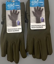 Touchscreen Men s Tech Gloves - Olive Green - Polyesters W/ Fleece Lined - Warm