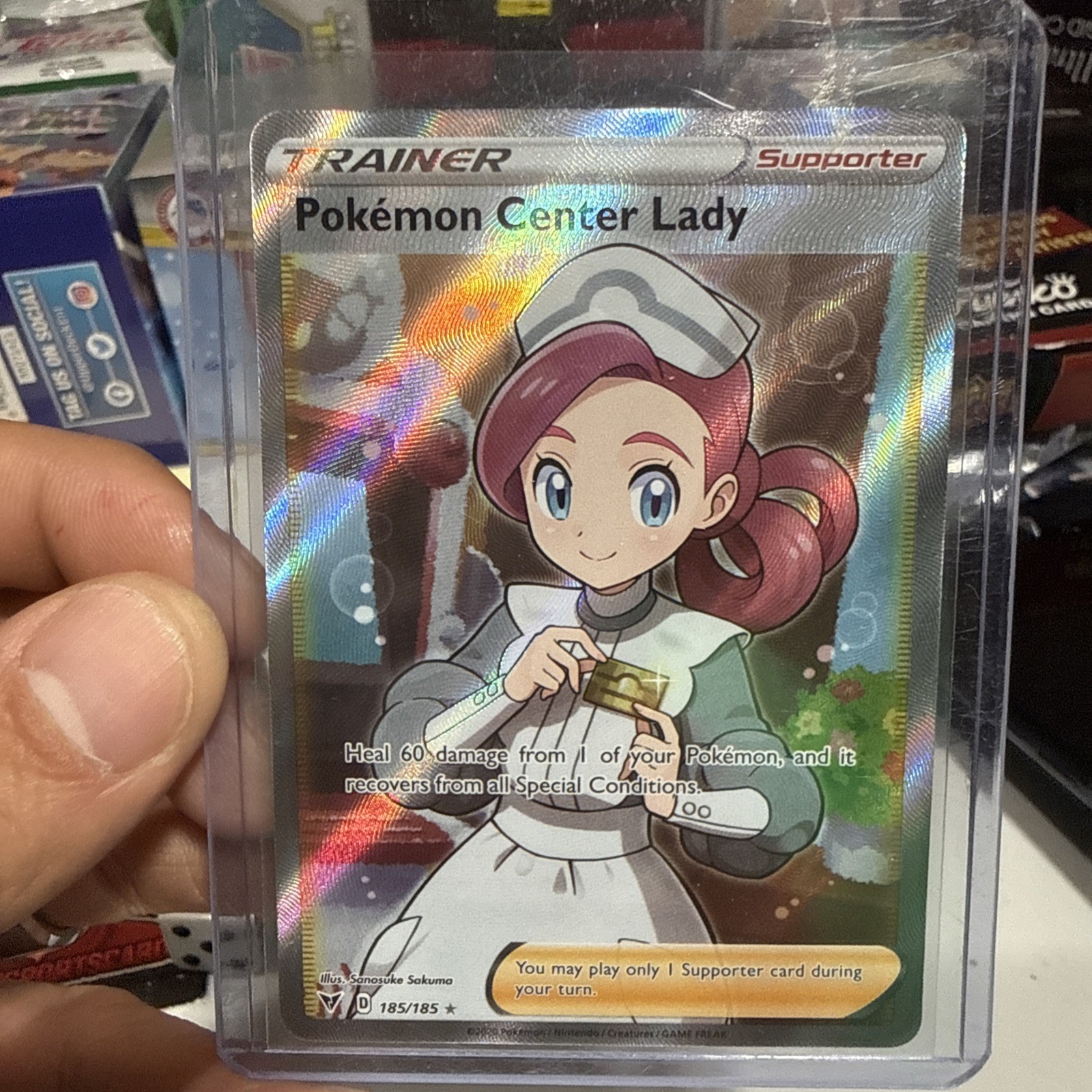 Pokemon Center Lady 2020 Sword & Shield: Vivid Voltage #185/185