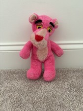 Vintage Pink Panther Stuffed Animal Character Toy 1980s Mighty Star