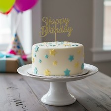 Happy Birthday Glitter Cake Topper Choose Color and Size 5" or 6" Wide