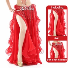 Belly Dance Skirts Double Slit for Adult Women Performance Practice Clothings