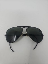 Vintage B L RAY-BAN USA Black Outdoorsman Aviator Black Sunglasse 58 14