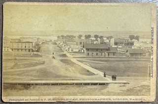 Templeman Cabinet Photograph Street Scene & Railroad Depot Pierre Dakota Terr.