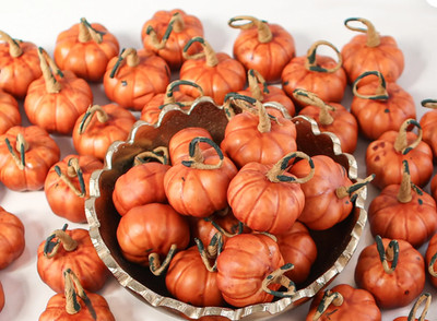 Set 12- Pumpkin Bowl Fillers Mini Colored Foam Pumpkins