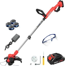 Cordless String Trimmer, Electric Weed Wacker, Weed Eater Battery Powered, 20V/2