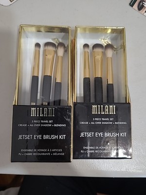 Lot of (2) Milani Jetset Eye Brush Kits - 3 Piece Travel Sets See Photos 