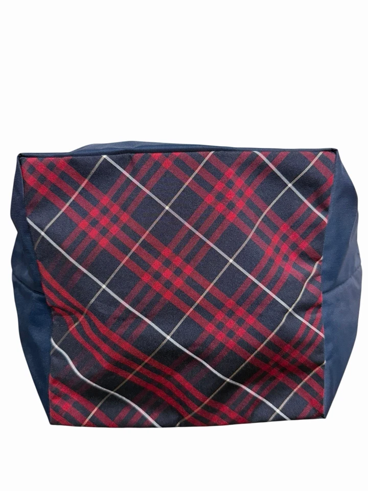 Bolso de Mano Burberry Blue Label London Azul Marino Nailon Cuero Rojo Negro Nova Check Foto 3 de 4