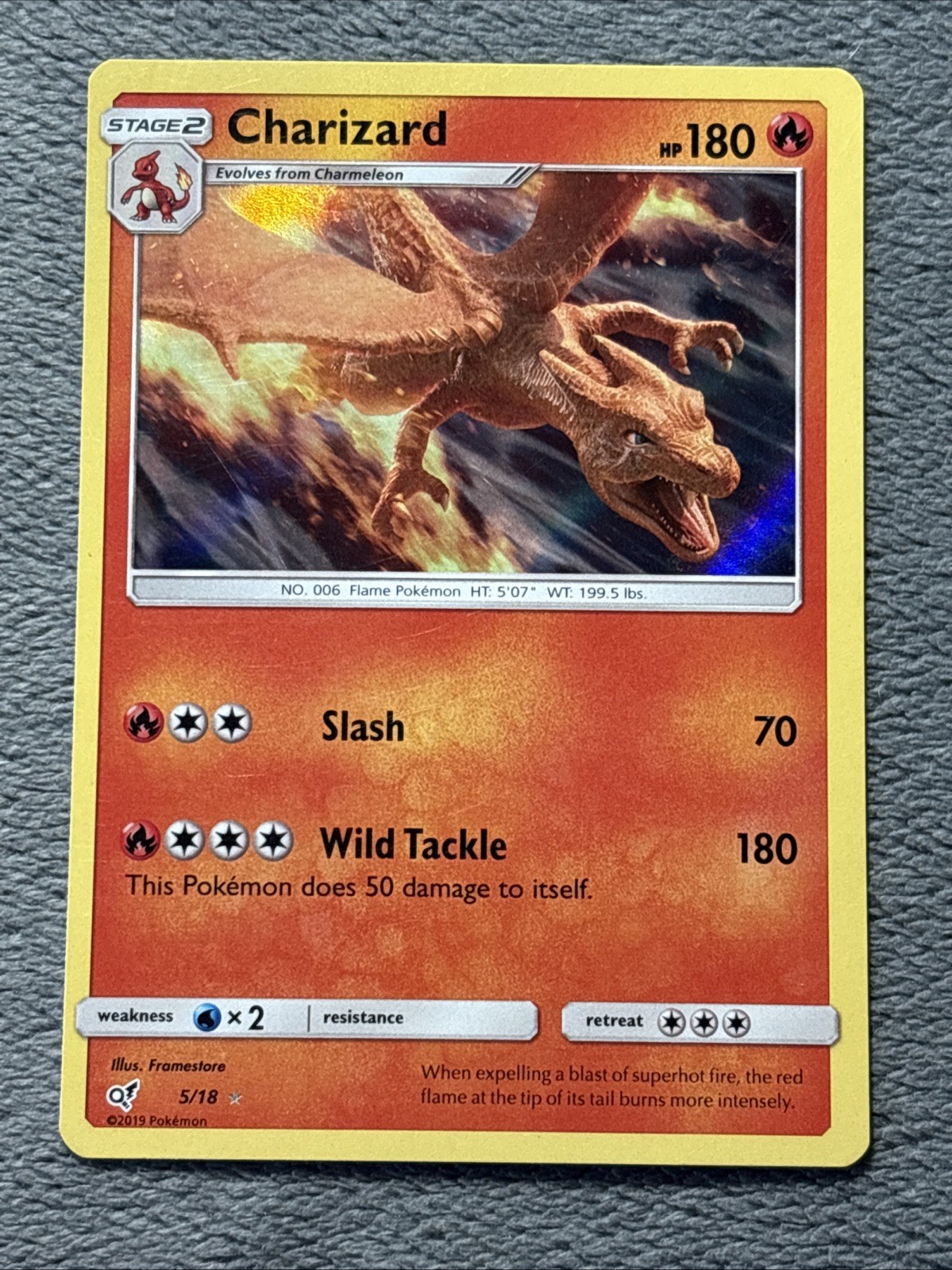 Charizard 5/18 Rare Pokemon Card Detective Pikachu Holo 2019 