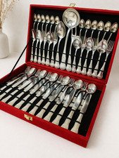 Servizio posate argento 800 vintage anni 70 51 pezzi con custodia made in italy