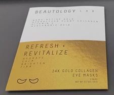 Beautology  Lab  24K Gold Collagen Eye Masks - 2 Pairs - New - Sealed