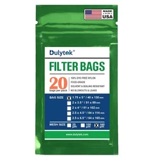 Dulytek Nylon Filter Bags 20 Pcs, 160 Micron, 1.75"x5", Double-Stitched USA 