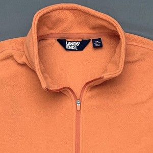 Sweat Polaire Lands' End – Femme, Taille S, 1/4 Zip, Motif Géométrique Sarcelle