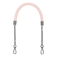 62cm/24.4" PU Leather Braided Purse Strap Light Pink, Black Buckle 