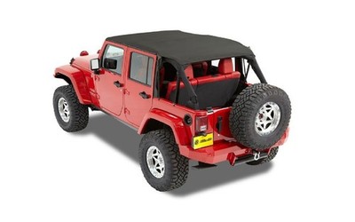 Bestop 52594-11 Header Bikini Safari Cable Style Mesh Soft Top for Jeep Wrangler
