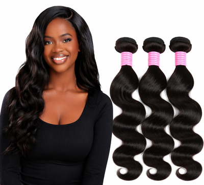 Chomare Body Wave Human Hair Bundles, Natural Black, 100  display picture 1