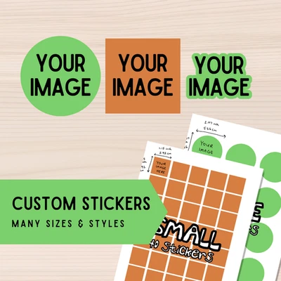 KNEEBBLE Custom Sticker Sheet - Personalized Logo & Decorative Stickers, Circle & Square