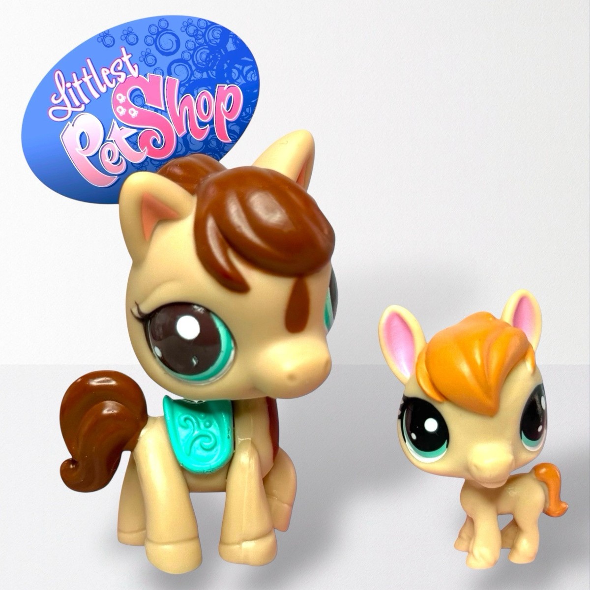 LPS Littlest Pet Shop #2666 #2667 Beige Brown Tan Mommy and Baby