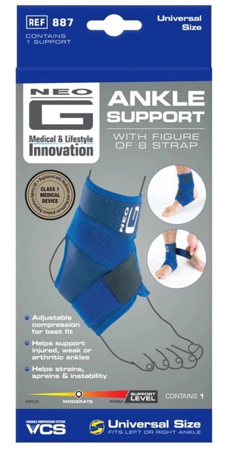 Neo G Ankle Brace with Figure of 8 Strap - Class 1 Medical Device: Free Delivery