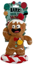 New Bark Christmas Holiday Gingerbread Man Squeak Dog Toy