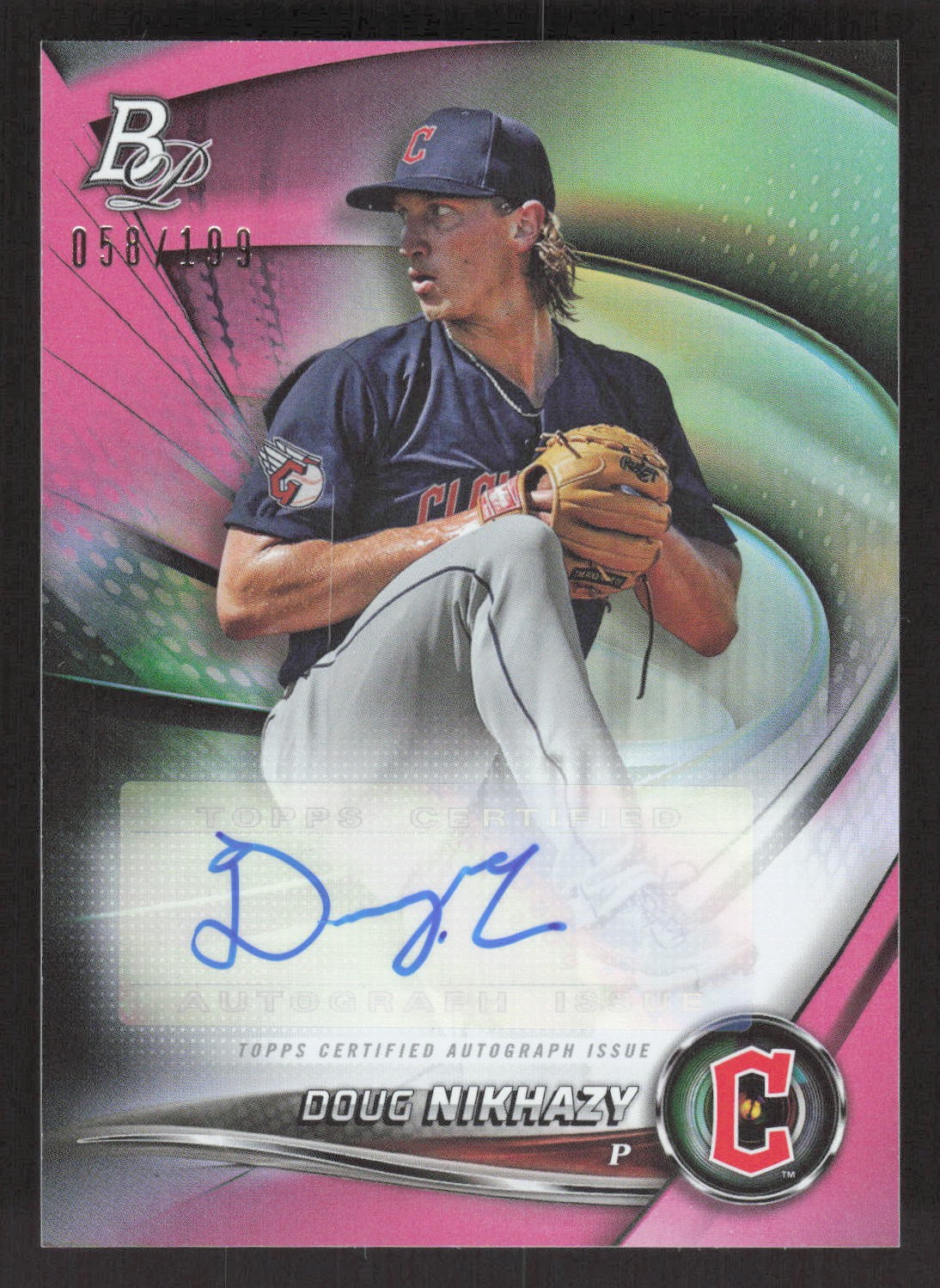 2022 Bowman Platinum #TOP-70 Doug Nikhazy Top Prospect Autograph Pink #/199