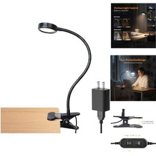 Adjustable Clip On LED Reading Light for Bed Headboard Desk  Computer Dimmable