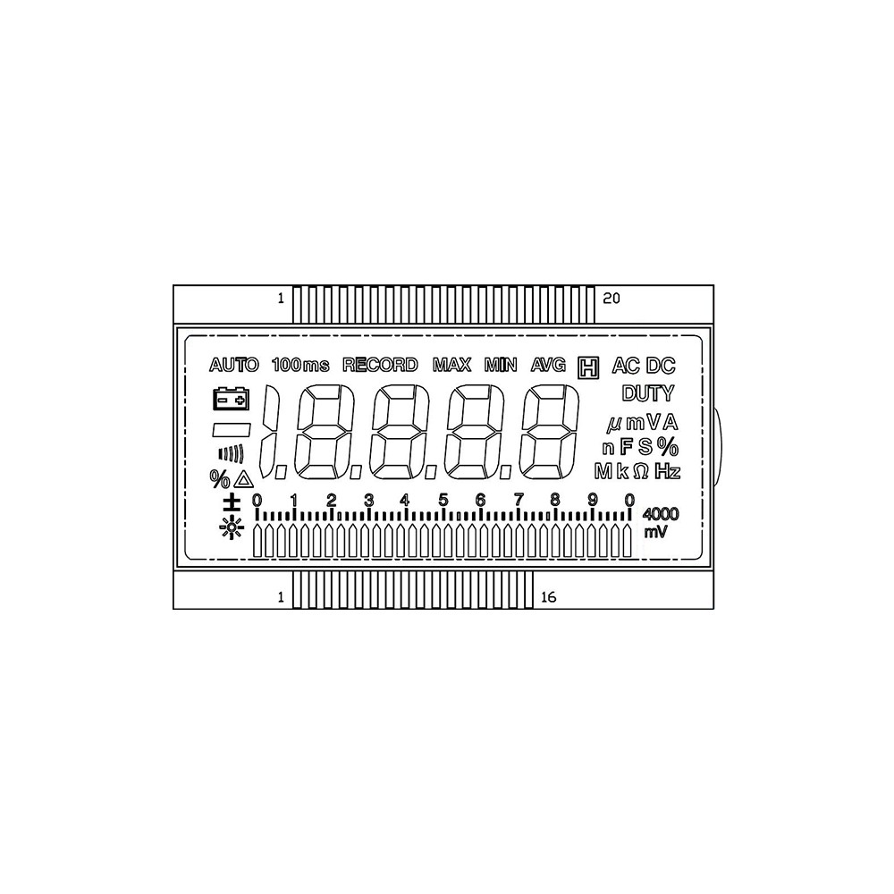 Display for FLUKE 87 87- lll and Kent-Moore J-39200 Digital