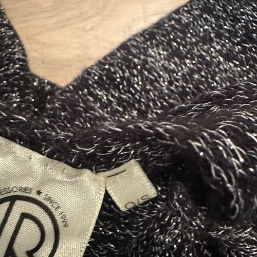 MODE BEKLEIDUNG & ACCESSOIRES DAMEN ONE SIZE SCHWARZ SILBER SCHAL - Bild 5 von 6