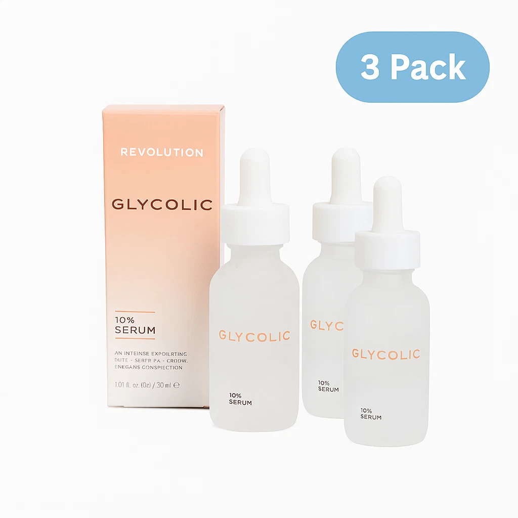 Revolution Glycolic 10% Serum 30ml 3 Pack New