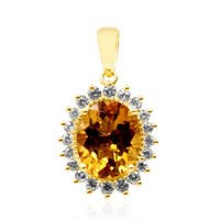 Cavill AnhäNger Cognac Skapolith 3,32Ct Oval 925 Silber Vergoldet Damen