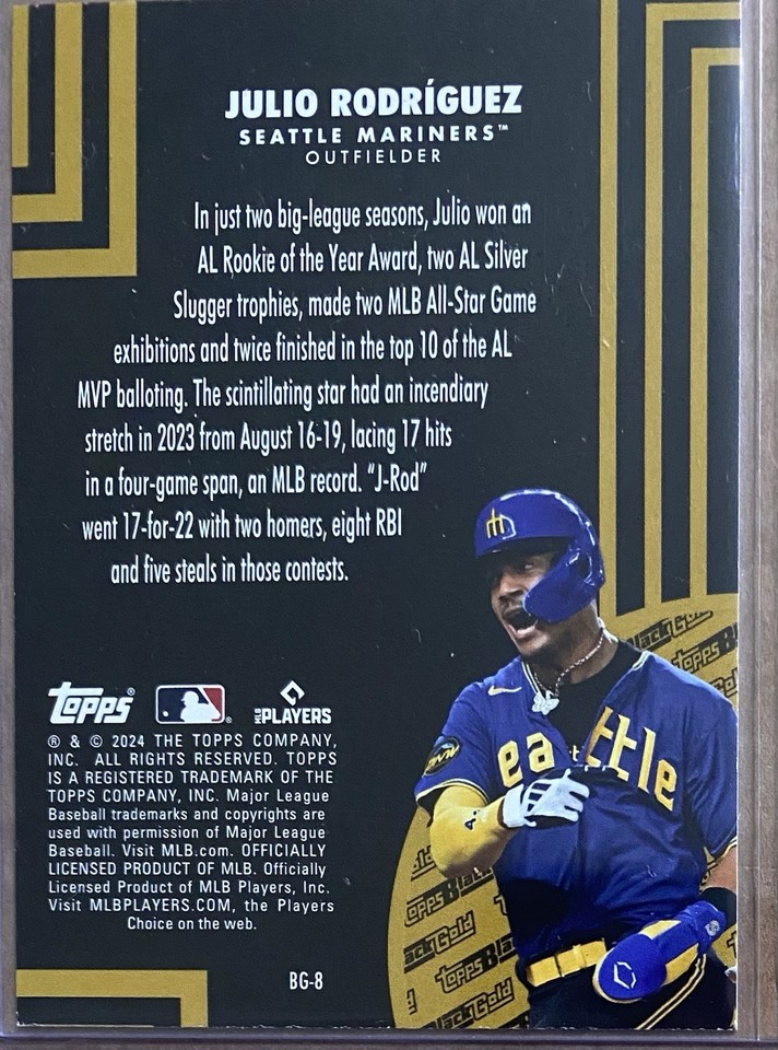 Julio Rodriguez 2024 Topps Update Series - Topps Black Gold #BG-8 | eBay