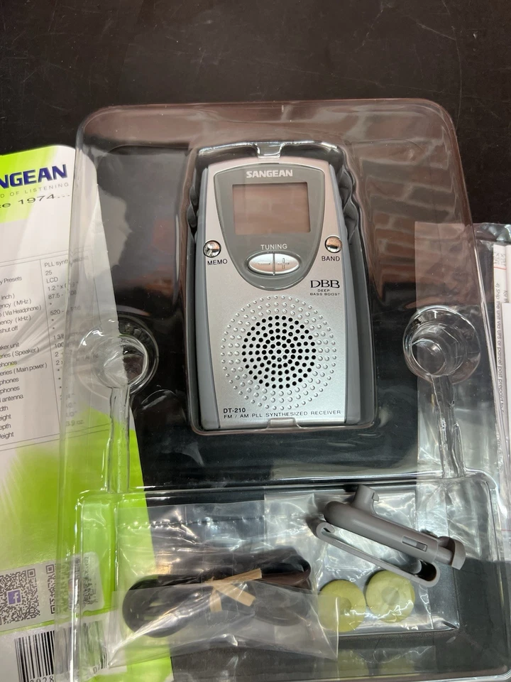 Radio de Bolsillo Sangean DT-210 FM/AM - Estéreo, Sintonización PLL, Portátil Portátil Portátil Foto 3 de 4