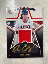 DEAN CURLEY 2025 Panini USA Baseball Stars & Stripes GU Jersey AUTO Gold Ink