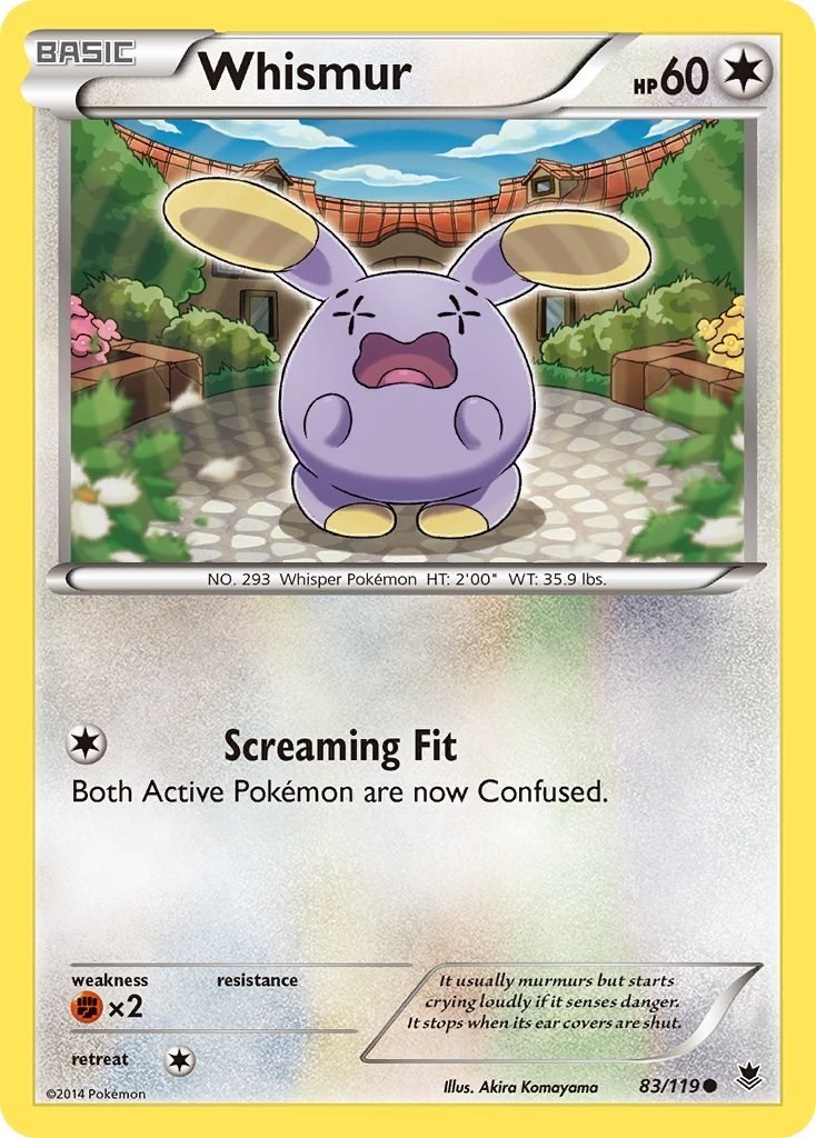 Reverse Holofoil - Whismur - 83/119 - XY - Phantom Forces - NM