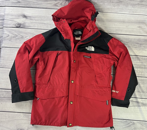 Vintage The North Face Jacket Men Large Red Mountain Gore Tex Hooded Parka 90s - Picture 1 of 17