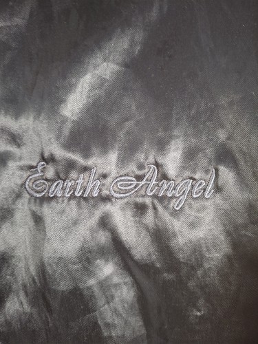 Vintage 56 Chevrolet Satin Jacket Bomber Black Size M Earth Angel - Picture 3 of 7