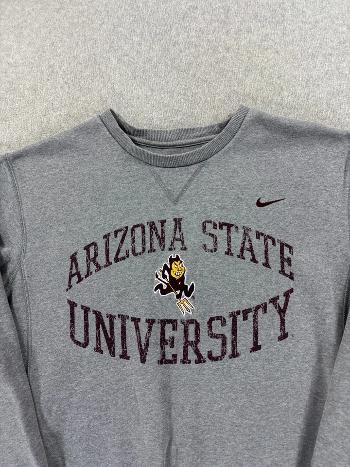 Arizona State Sun Devils Nike Campus Crew Sweatshirt (Men's Large) Gray - Image 2 of 4
