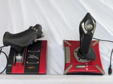 Helios Tech Flight Simulator Hand Controls PXN2119II Red Black Untested AS IS