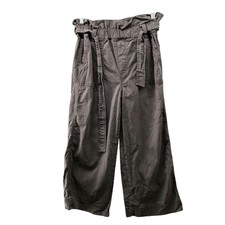 Splendid High Waisted Wide Leg Pants Womens S Gray Tie Waist Lyocell Cropped