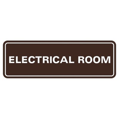 Electrical Room Sign Dark Brown Small Durable Wall Door Business Plaque