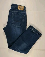 T.K. AXEL-Men’s-Slim Straight Cotton Blend Mid Rise Denim Blue Jeans-Sz W36xL30